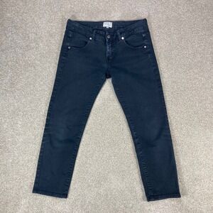 Met Jeans Women Sz 28 Black Dark Wash Straight Leg Stretch Classic Staple Denim